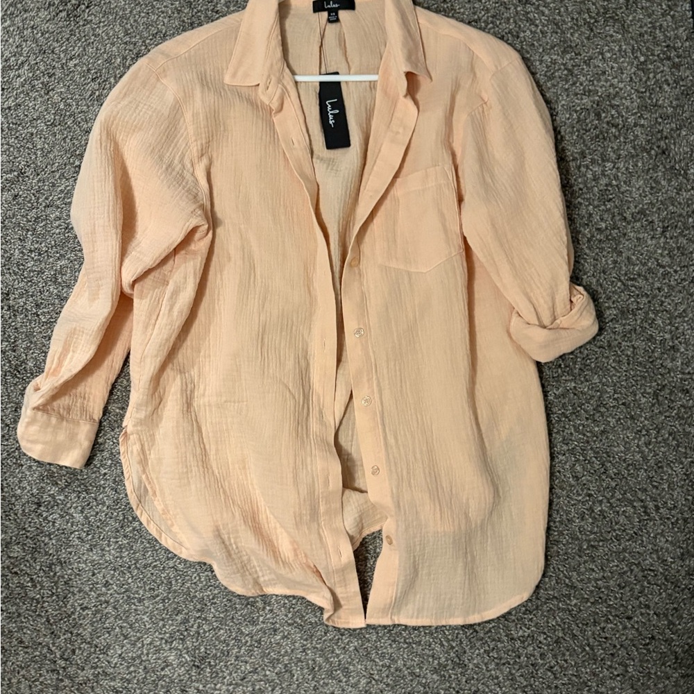 Lulu's Light Peach Blouse